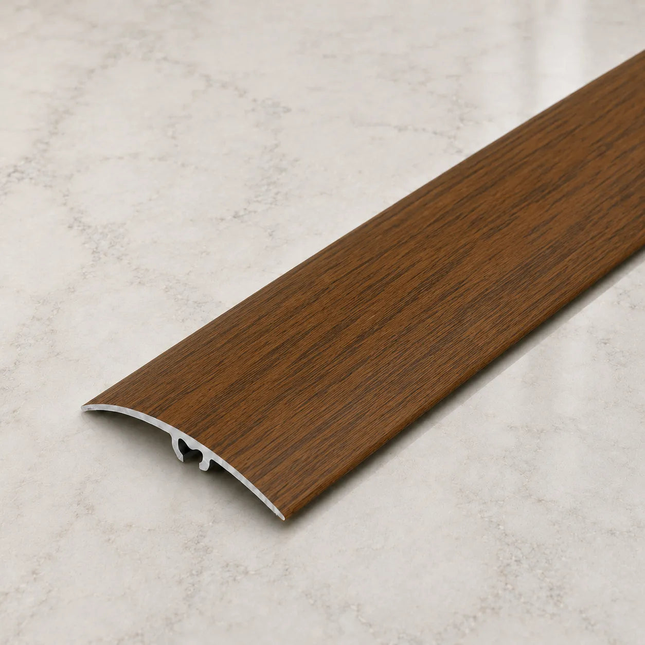 50mm Wood Effect Aluminium Door Threshold Strip in Indian_Teek